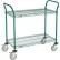 Nexel®, 2 Shelf, Utility Cart, Poly-Green,36"W x 18"D x 39"H, Poly Casters,4 Swivel, 2 Brake