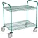 Nexel®, 2 Shelf, Utility Cart, Poly-Green,36"W x 24"D x 39"H, Poly Casters,4 Swivel, 2 Brake