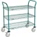 Nexel®, 3 Shelf, Utility Cart, Poly-Green,36"W x 18"D x 39"H, Poly Casters,4 Swivel, 2 Brake