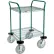 Nexel®, 2 Shelf, Utility Cart, Poly-Green, 24"Wx24"Dx 42"H, Pneumatic Casters,2 Swivel, 2 Rigid