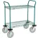 Nexel®, 2 Shelf, Utility Cart, Poly-Green, 36"Wx18"Dx 42"H, Pneumatic Casters,2 Swivel, 2 Rigid