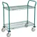 Nexel®, 2 Shelf, Utility Cart, Poly-Green,36"W x 18"D x 39"H, Poly Casters,2 Rigid, 2 Brake