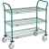 Nexel®, 3 Shelf, Utility Cart, Poly-Green,36"W x 18"D x 39"H, Poly Casters,2 Rigid, 2 Brake
