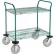 Nexel®, 2 Shelf, Utility Cart, Poly-Green, 36"Wx24"Dx 42"H, Pneumatic Casters,2 Swivel, 2 Rigid