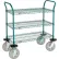 Nexel®, 3 Shelf, Utility Cart, Poly-Green, 36"Wx18"Dx 42"H, Pneumatic Casters,2 Swivel, 2 Rigid