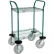 Nexel®, 2 Shelf, Utility Cart, Poly-Green, 24"Wx18"Dx 42"H, Pneumatic Casters,2 Swivel, 2 Rigid