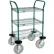 Nexel®, 3 Shelf, Utility Cart, Poly-Green, 24"Wx18"Dx 42"H, Pneumatic Casters,2 Swivel, 2 Rigid