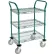 Nexel®, 3 Shelf, Utility Cart, Poly-Green,24"W x 18"D x 39"H, Poly Casters,2 Rigid, 2 Brake