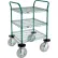 Nexel®, 3 Shelf, Utility Cart, Poly-Green, 24"Wx24"Dx 42"H, Pneumatic Casters,2 Swivel, 2 Rigid