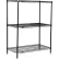 Nexel® 3 Shelf, Black Epoxy Wire Shelving Unit, Starter, 24"W x 14"D x 54"H