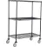 Nexel® 3 Shelf Truck, Black Epoxy, 24"W x 14"D x 80"H, Polyurethane Swivel Casters