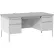 Interion® Steel Teacher's Desk, Double Pedestal, 5 Drawers, 60"W x 30"D, Gray