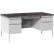 Interion® Steel Teacher's Desk, Double Pedestal, 5 Drawers, 60"W x 30"D, Gray