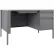 Interion® Teacher's Desk, Single Right Pedestal, 48"W x 30"D, White Top w/ Platinum Frame