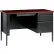 Interion® Steel Desk, Single Right Pedestal, 3 Drawers, 45"W x 24"D, Mahogany