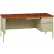 Interion® Steel Desk, Single Right Pedestal, 3 Drawers, 66"W x 30"D, Oak Top w/ Putty Frame