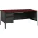 Interion® Steel Desk, Single Left Pedestal, 3 Drawers, 66"W x 30"D, Mahogany