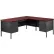 Interion® Steel Desk, L Shape w/ Right Return, 72"W x 66"D, Mahogany