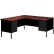 Interion® Steel Desk, L Shape w/ Left Return, 72"W x 66"D, Walnut Top w/ Black Frame