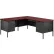 Interion® Steel Desk, L Shape w/ Left Return, 72"W x 66"D, Mahogany