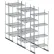 Nexel® High Density Floor Track Shelving, 5 Unit, Stainless Steel, 36"W x 18"D x 76"H, 11' Length