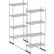Nexel® High Density Floor Track Shelving, 2 Unit, Stainless Steel, 36"W x 18"D x 76"H, 7' Length