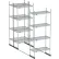 Nexel® High Density Floor Track Shelving, 3 Unit, Stainless Steel, 36"W x 18"D x 76"H, 8' Length