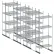 Nexel® High Density Floor Track Shelving, 7 Unit, Stainless Steel, 36"W x 18"D x 76"H, 14' Length