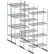 Nexel® High Density Floor Track Shelving, 4 Unit, Stainless Steel, 36"W x 18"D x 76"H, 10' Length