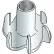 Tee Nut - 1/4-20 x 7/16" L - 4 Prong - Steel - Zinc CR+3, Pack of 250