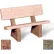 Bohlmann 48" Commercial Concrete Bench W/Backrest, Polished Red Quartzite Seat, Gray Limestone Legs