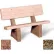 Bohlmann 48" Commercial Concrete Bench W/Backrest, Polished Red Quartzite Seat, Tan River Rock Legs