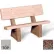 Bohlmann 48" Commercial Concrete Bench W/Backrest, Polished Tan River Rock Seat, Red Quartzite Legs