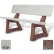 Bohlmann 58" Residential Concrete Bench W/Backrest, Polished Tan River Rock Seat, Red Quartzite Legs