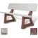 Bohlmann 58" Residential Concrete Bench W/Backrest, Polished White Seat, Red Quartzite Legs