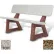 Bohlmann 58" Residential Concrete Bench W/Backrest, Polished White Seat, Tan River Rock Legs