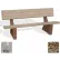 Bohlmann 72" Commercial Concrete Bench W/Backrest, Polished Gray Limestone Seat, Tan River Rock Legs