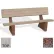 Bohlmann 72" Commercial Concrete Bench W/Backrest, Polished Tan River Rock Seat, Red Quartzite Legs