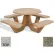40" Octagon Picnic Table, Concrete, Tan Top/Gray Frame
