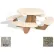 42" Round Picnic Table, Concrete, Gray