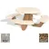 42" Round Picnic Table, Concrete, Gray Top/Tan Frame