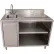 BK Resources Stainless Beverage Table, Sink On Left, 5"Riser Electric Outlet 30X48