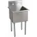 BK Resources® 1-Compartment Budget Sink, 24 X 24 X 14 Deep, Galvanized Legs