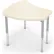 MooreCo™ Hierarchy Standard Shapes Desk, Platinum Legs, Neutral Weft with Matching Edge