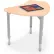 MooreCo™ Hierarchy Standard Shapes Desk, Platinum Legs, Fusion Maple with Matching Edge
