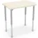 MooreCo™ Hierarchy Creator Rectangle Desk, Platinum Legs, Neutral Weft with Matching Edge
