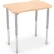 MooreCo™ Hierarchy Creator Rectangle Desk, Platinum Legs, Fusion Maple with Matching Edge Band