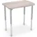 MooreCo™ Hierarchy Creator Rectangle Desk, Platinum Legs, Gray Elm with Matching Edge Band