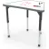 MooreCo™ Hierarchy Beam Desk, Porcelain Steel Top, Platinum Legs (Youth Height), Charcoal Edge