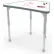 MooreCo™ Hierarchy Beam Desk, Porcelain Steel Top, Platinum Legs, Charcoal Edge